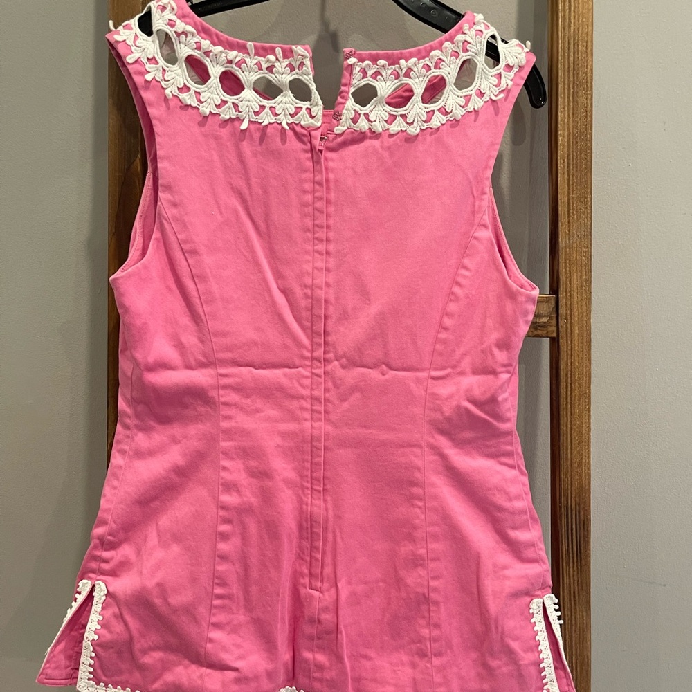 Lilly Pulitzer Pink Top with White Lace Accents